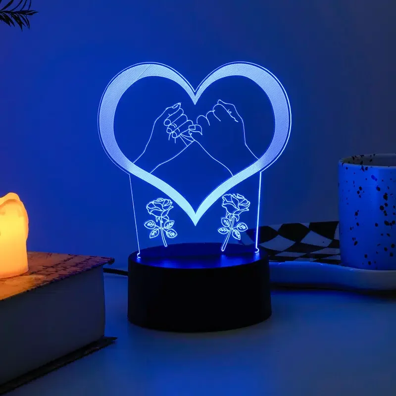 

HMTX Color Changeable 3D Heart Night Light