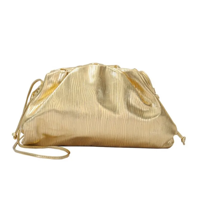 

2023 New Golden Cloud Bag Size Braided Dumpling Bag Clutch One Shoulder Diagonal luxury designer brand purses and handbags