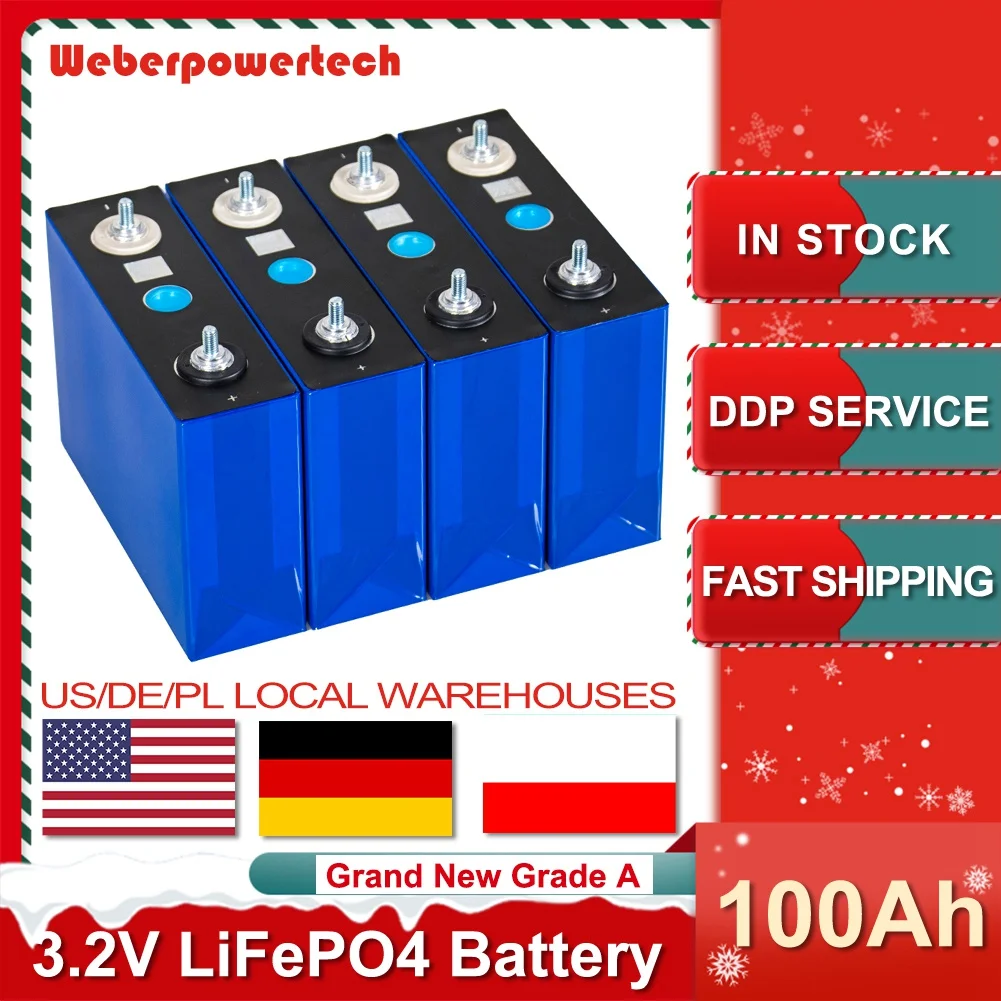 

4/8/12/16/32/48PCS 3.2V 100Ah LiFePO4 Battery Rechargeable Cell Lithium Iron Phosphate Cells DIY RV Golf Cart Boat Solar System