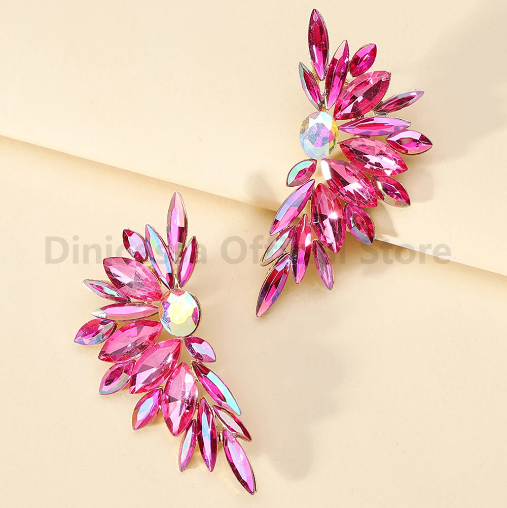 

Original Funny Crystal Piercing Stud Earrings For Women Boho Luxury Charm Fairy Wedding Party Ear Accessories Unusual Jewelry