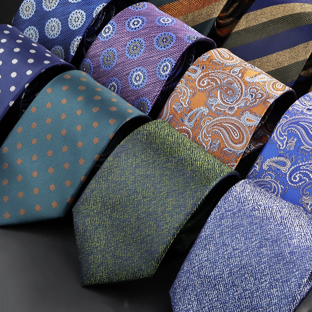 Новый дизайн полосатый галстук для мужчин роскошный цветок кешью офисные