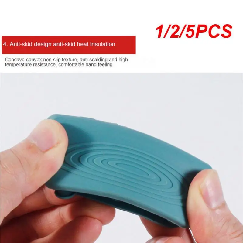 

1/2/5PCS Versatile Protective Comfortable Heat-resistant Silicone Handle Sleeve For Pots Practical Silicone Non-slip Pot Handle