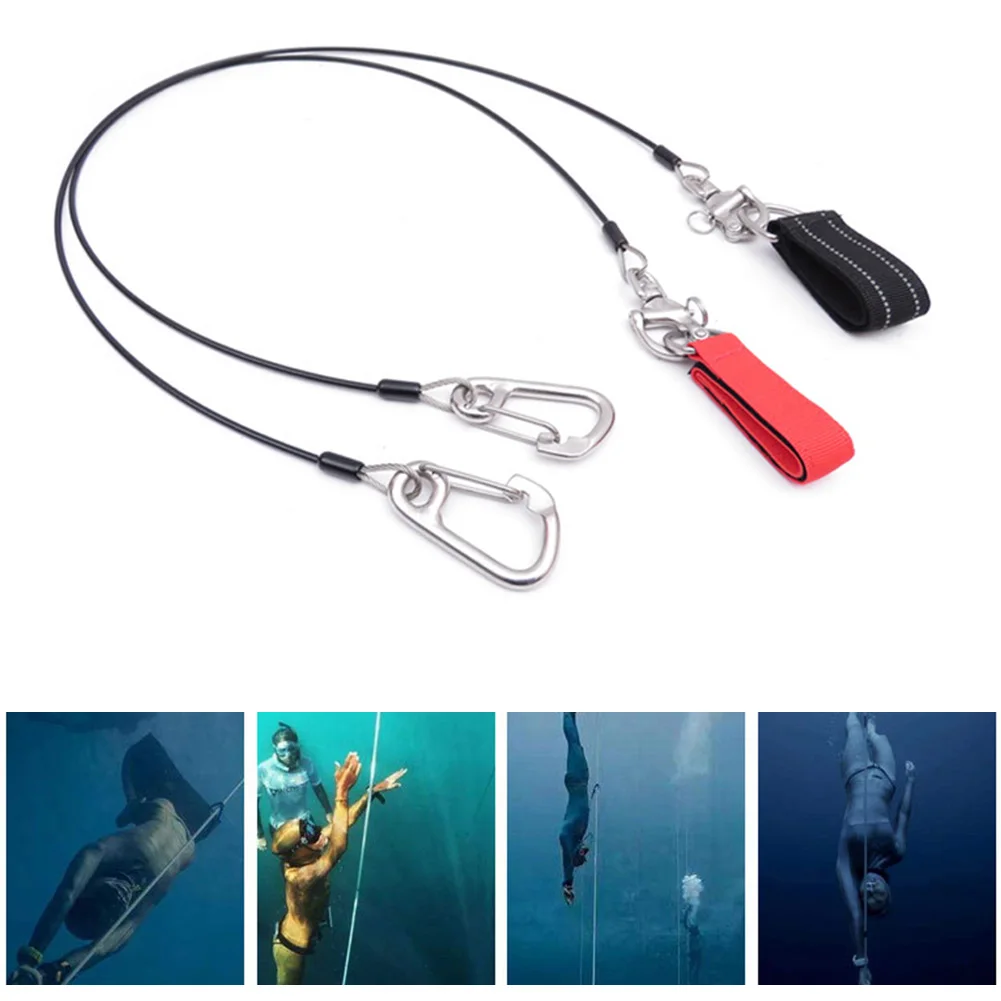 

Diving Lanyard Rope Carabiner Swivel Snap Loose Safety Cable Security Wristbands Durable Safety Cable Diving Climbing Equipment