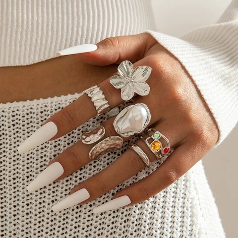 Docona золотые кольца с искусственным жемчугом