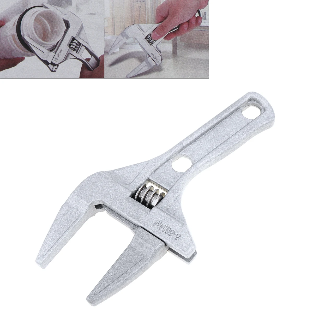 

Multi-Function Aluminum Alloy Short Shank Large Opening Adjustable Wrench for Bathroom Repair and Water Pipe Air Conditioning