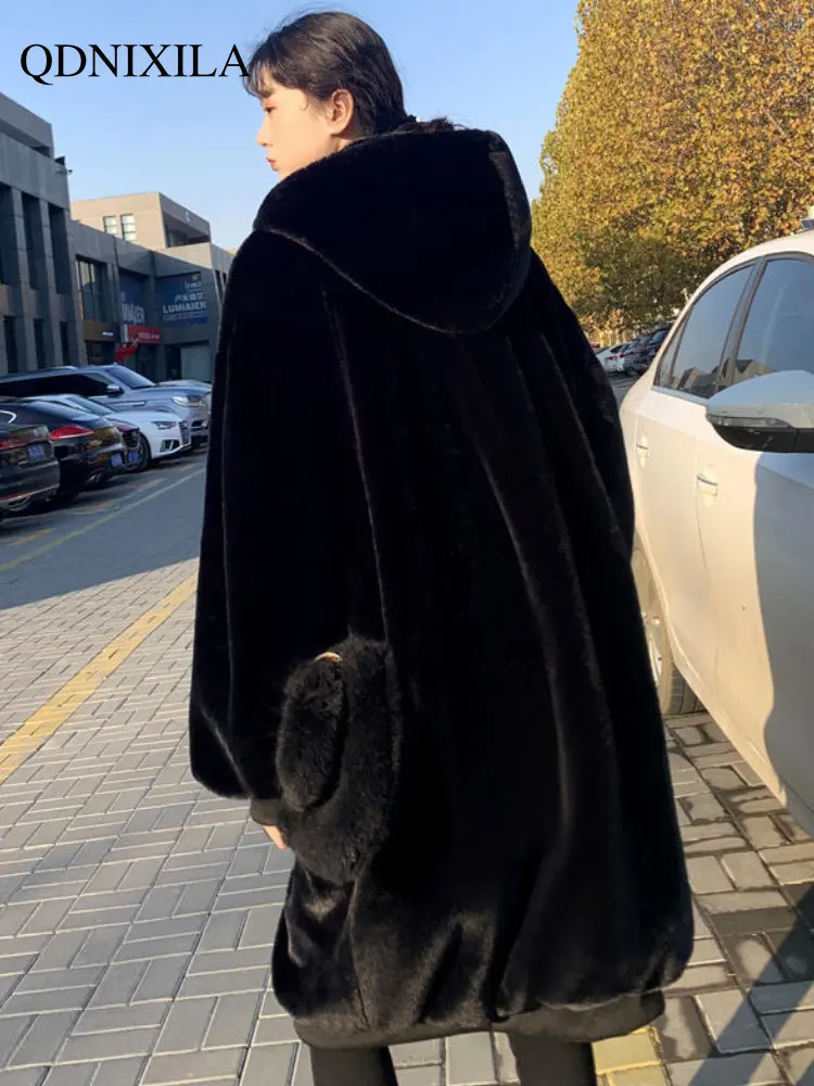 Winter Coat for Women Fur Coat 2022 New Fur Medium Long Style Overcoat Double Faced Thick Faux Fur Coat New In Outdoor Clothes
