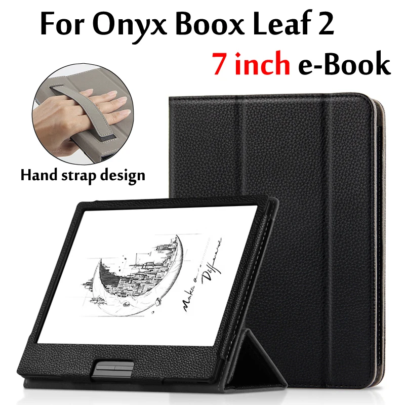 Case For ONYX BOOX Leaf 2 7 inch E Book Reader Protective Cover for boox leaf2 e-book Smart with Hand strap design Shell