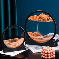 hourglass sand 3d round glass deep sea sandscape motion display flowing sand frame figurines home decor crafts miniatures