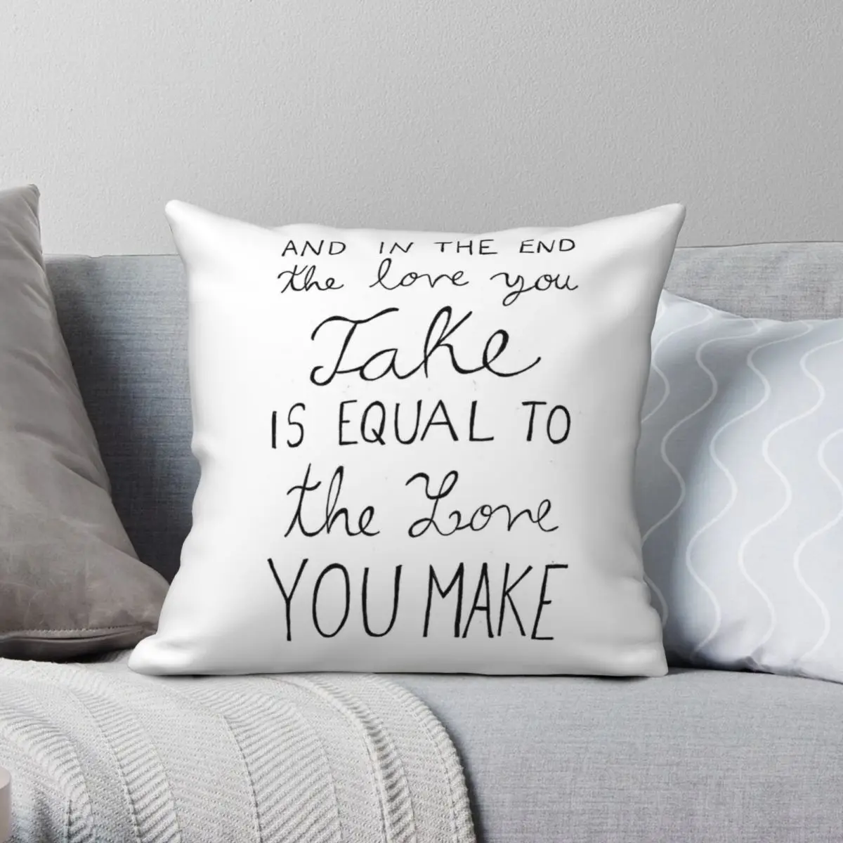 

Love Quote Square Pillowcase Polyester Linen Velvet Pattern Zip Decorative Pillow Case Sofa Cushion Cover 45x45
