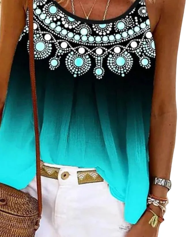 

Y2K Ombre Ruched Flowy Tank Top Casual Fashion Commuter Street Apparel 2023 Summer New Women's Basic Versatile Tank Top