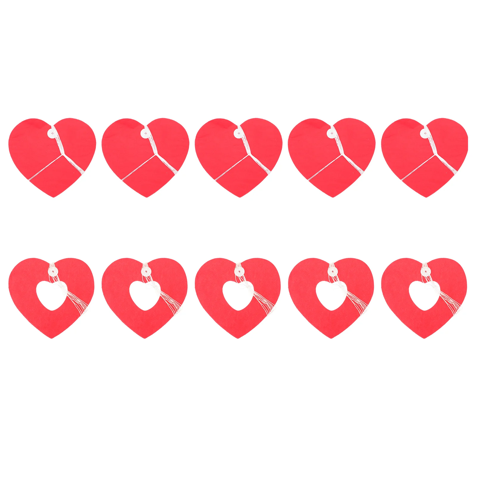 

10pcs Festival Banner Decors Exquisite Valentine's Day Paper Bunting Decors