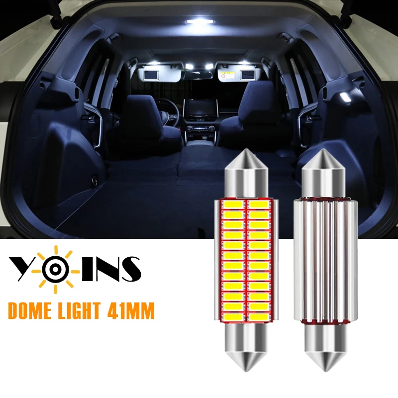 

10pcs 41MM C5W Canbus Interior Dome Light LED Car Reading Lamp Festoon 24 4014 SMD White/Ice Blue Auto License Plate Trunk Bulb