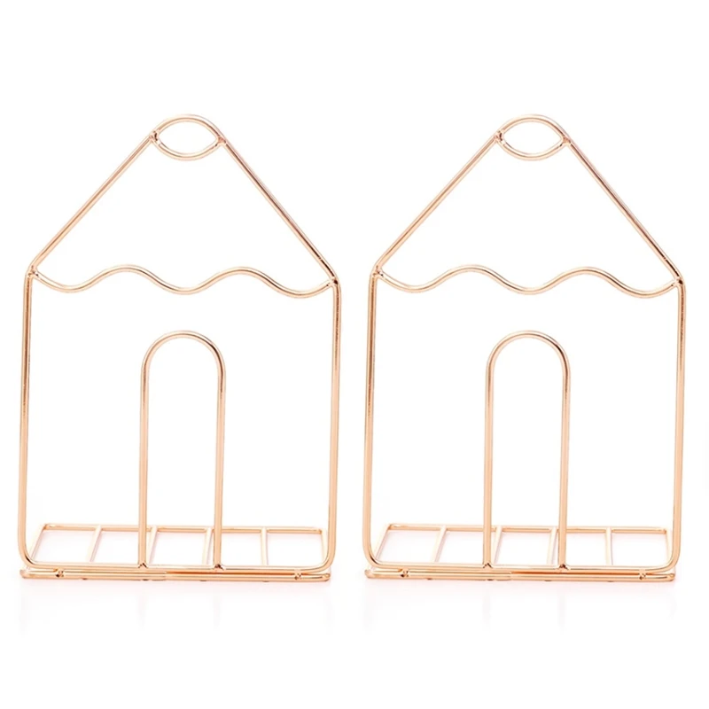 

1 Pair Of Bookends Desktop Book Holder Shelf Storage Rack Office Magazine Organizer Rack Shelf