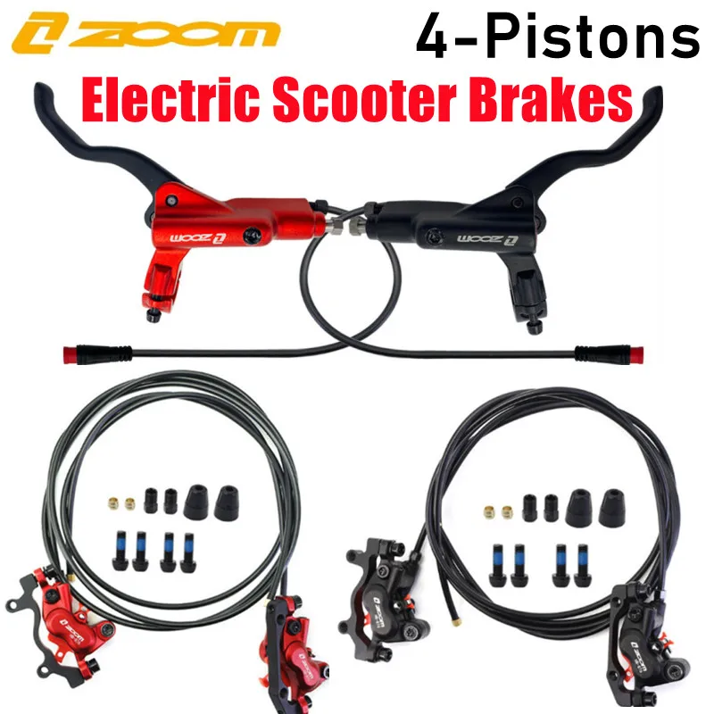 

ZOOM 4-Pistons Electric Scooter Hydraulic Disc Brake Set E-scooter Power Off Caliper With Rotor 160mm For Zero 10X 11X KUGOO G1