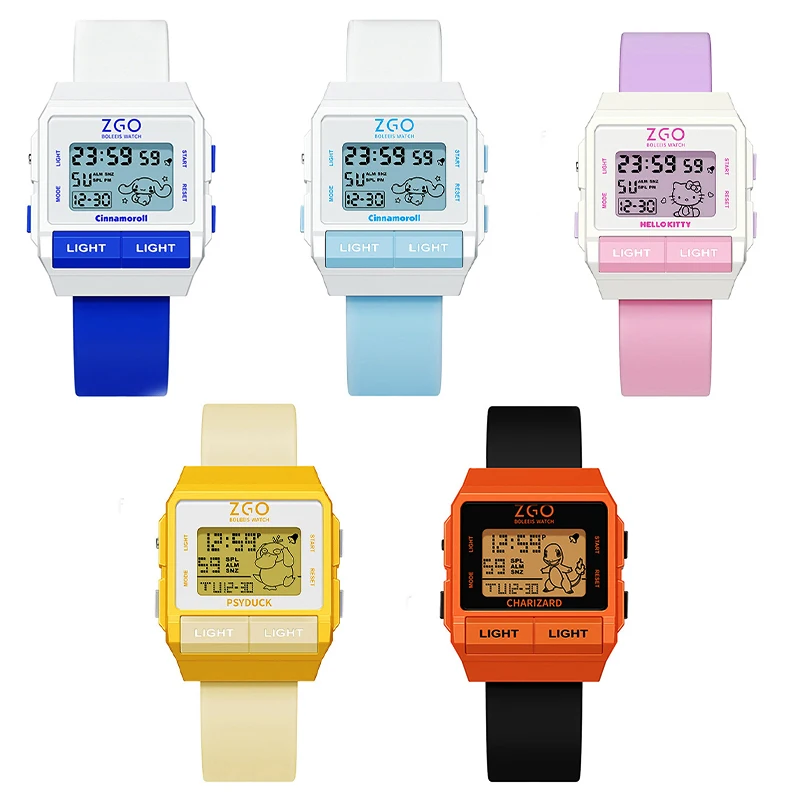 

Kawaii Sanrio Hello Kitty Watch Small Square Simple Waterproof Sports Watch Cinnamorol Electronic Watch Holiday Birthday Gift