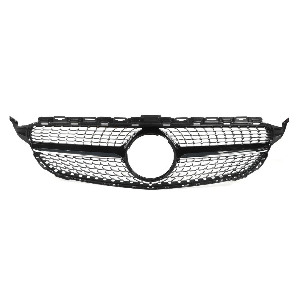

Car Black Front Bumper Grill Grille Diamond Style Fits for Mercedes W205 15-18