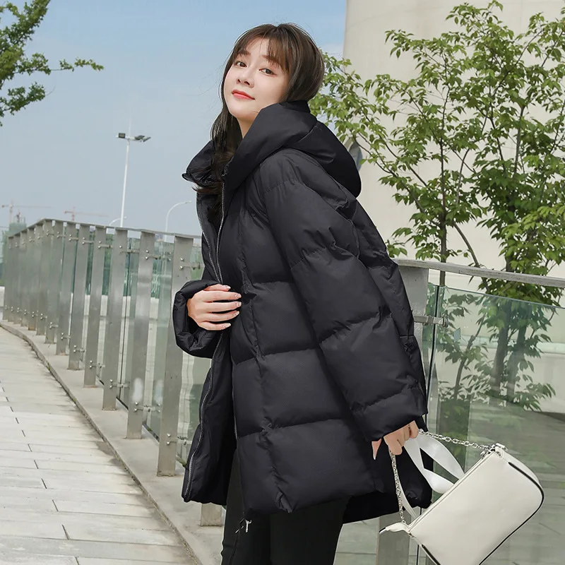 Women's 2022 Mid-length Winter New Padded Jacket Ins Bread Jacket Long-sleeved Fashion Student Loose Bf Down Padded Jacket Women