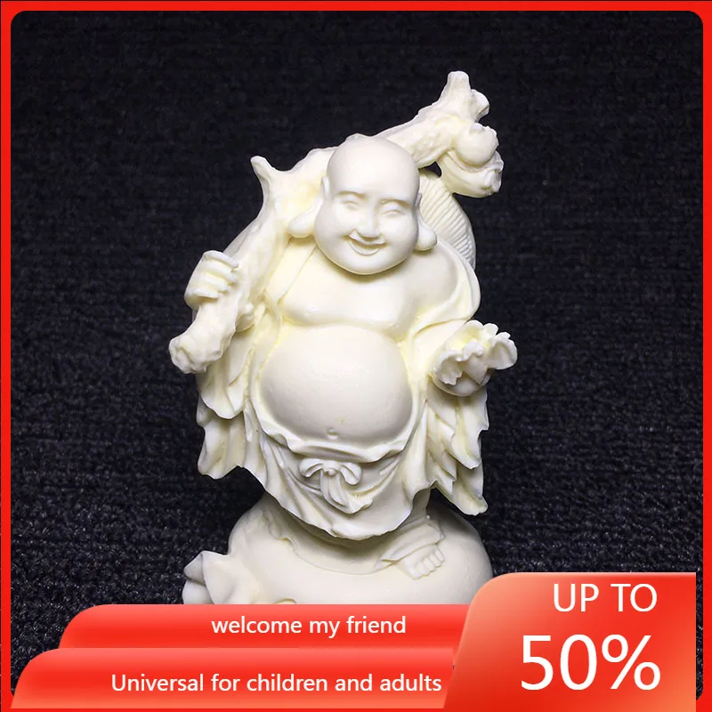 

Ivory Nut Carved Free Maitreya 9.5*5.2*3.7cm Bodhi Seeds Crafts Decoration Gift Box living room decoration figurine
