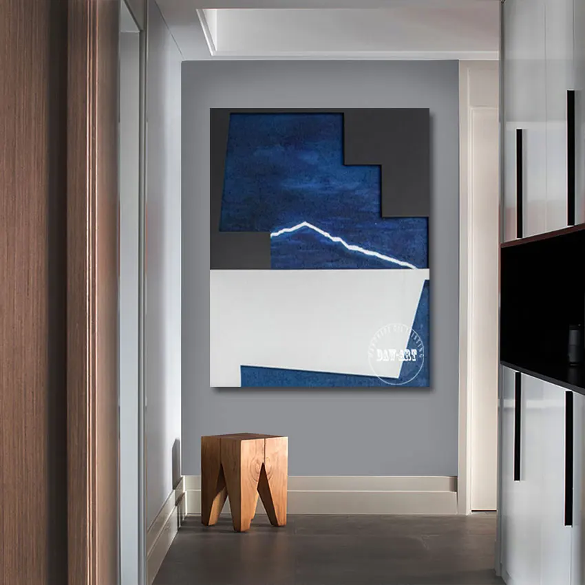 

Настенная картина большого размера, ручная роспись, холст, простой графический Рисунок, абстрактная картина, искусство для современной мод...