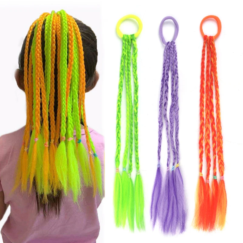 

1PC Girls Hair Ring Wigs Ponytail Holder Elastic Headbands Kids Scrunchie Rubber Bands Twist Braid Rope Hair Ornament Headdress