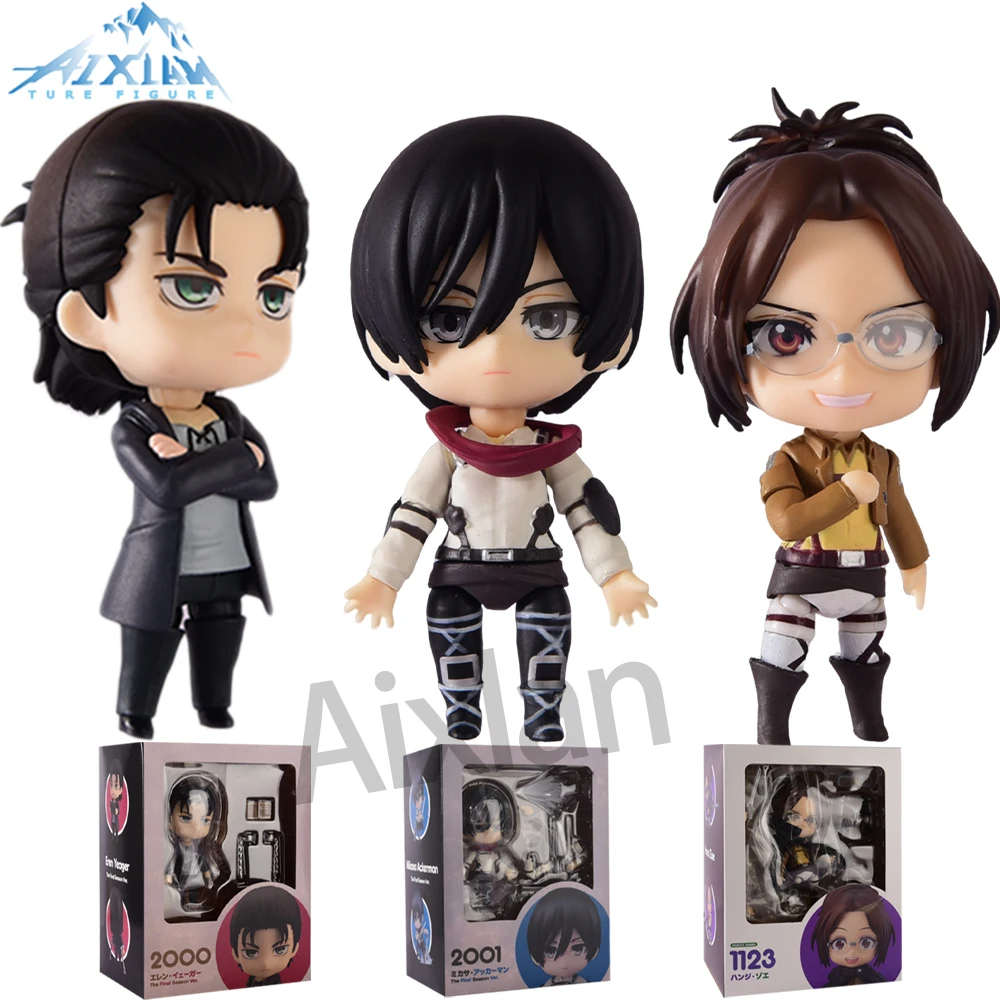 

#2001 Attack on Titan Mikasa Ackerman Anime Figure Hange Zoe Shingeki no Kyojin Action Figure Erwin Smith Figure Model Doll Toys