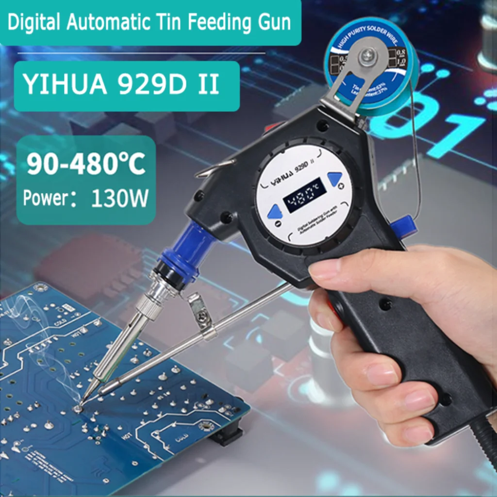 

YIHUA Digital Automatic Tin Gun Portable Soldering Iron Welding Equipment Auto Sleep Adjustable Temperature Welding Repair Tool