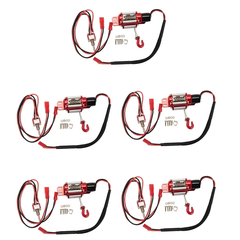 

5X RC Car Metal Steel Wired Automatic Simulated Winch For 1/10 RC Crawler Car Axial Traxxas TRX4 SCX10 90046 D90