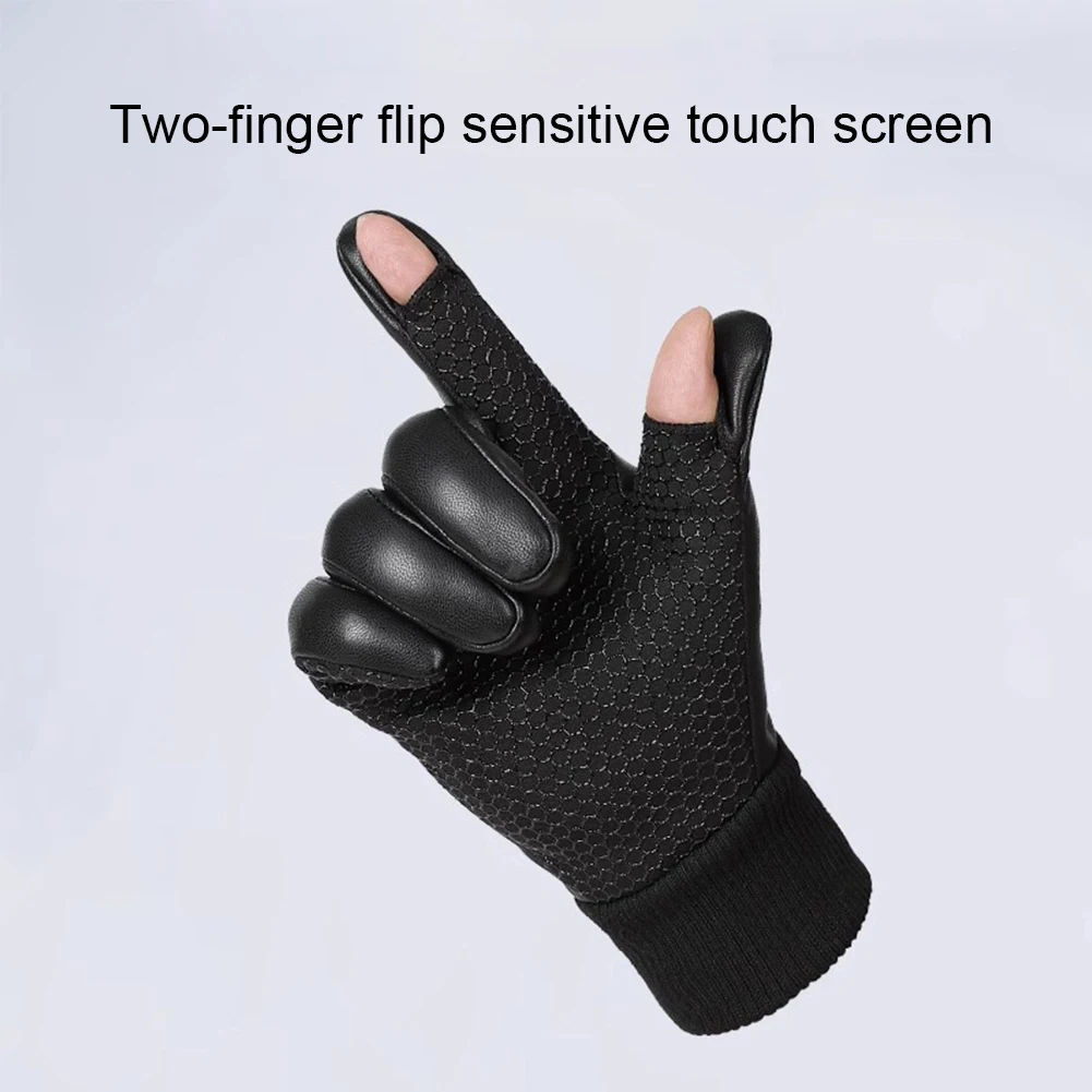 Мужские теплые перчатки мотоциклетные с двумя пальцами водонепроницаемые