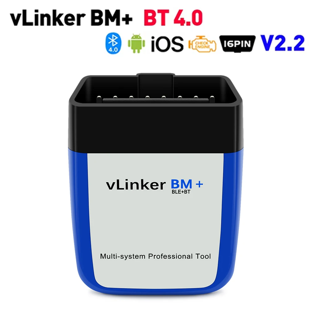 

Диагностический Сканер Vgate vLinker BM ELM327 Bluetooth 4.0 OBD2 Для Android И iOS, Совместимый С Bimmercode
