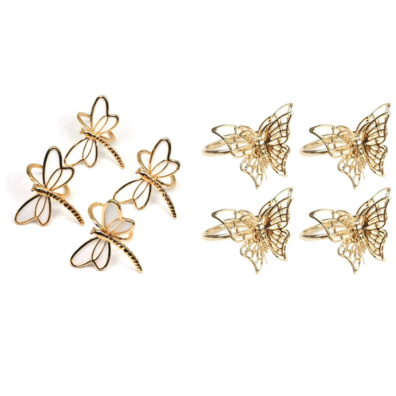 

8 шт., золотые кольца для салфеток, X см