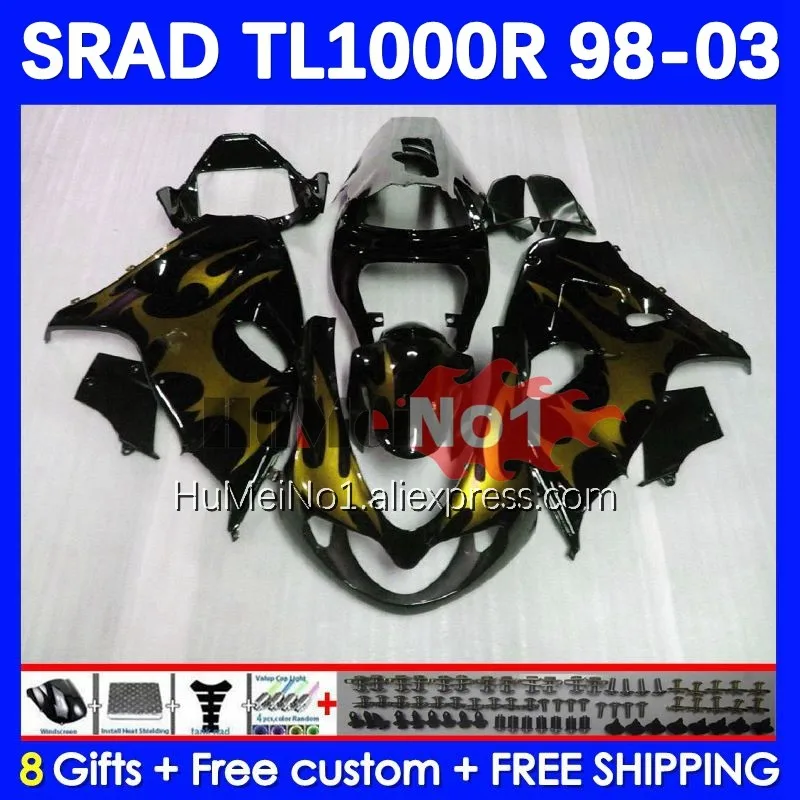 

Body For SRAD TL1000 TL 1000 R 1000R 98 03 25No.143 golden blk TL1000R 98 99 00 01 02 03 1998 1999 2000 2001 2002 2003 Fairing