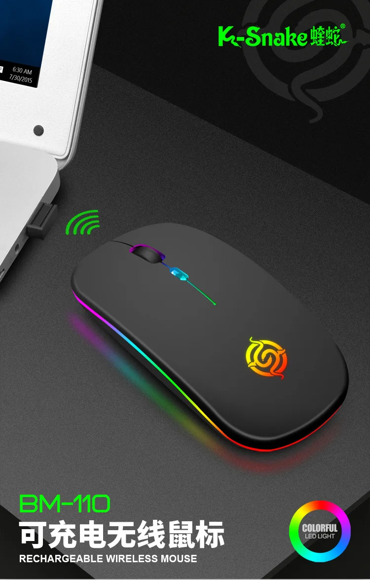 

Wireless Mouse RGB Bluetooth Computer Mouse Gaming Silent Rechargeable Ergonomic Mause With LED Backlit USB Mice For PC Laptop