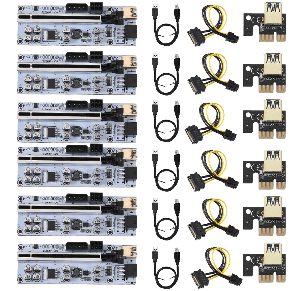 

Адаптер PCI-E 1x-16x со светодиодными индикаторами, плата расширения, высокоскоростной 8-конденсатор, 6-контактный разъем питания, PCI-Express Extender