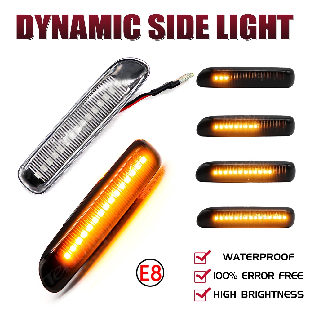 LED Dynamic Turn Signal Light Blinker Side Marker Mirror Lamp for For BMW 3 Series E46 Limo Coupe Compact Cabriolet