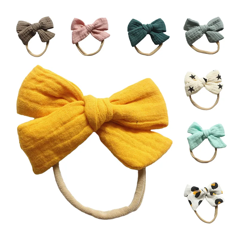 

1Pcs/Set Cotton Baby Bow Headband Elastic Fashion Band for Girls Children Hairbands Cute Hair Accessories Newborn Headwear