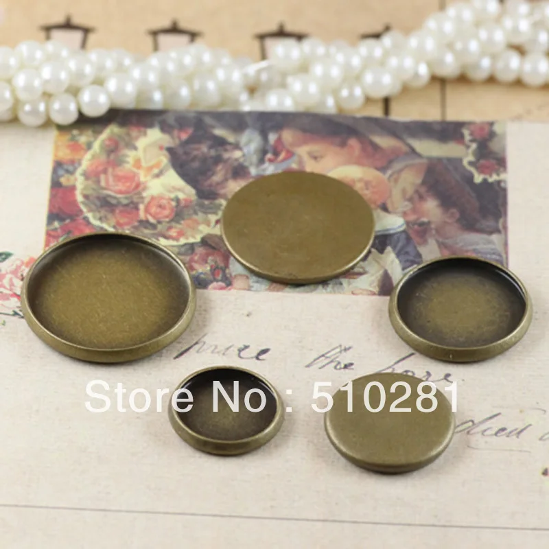 

500pcs Antique bronze 20mm round pad ,Ancient cameo cab base ,blank pendant ,pendant findings