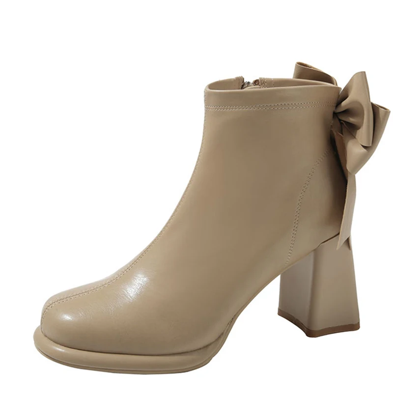 Новинка 2022 ботинки челси с бантом-бабочкой обувь на высоком каблуке зимняя