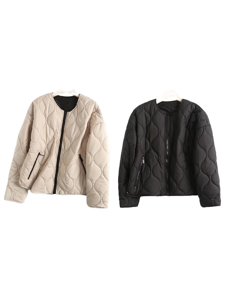 

BM&MD&ZA Women 2022 New Fashion two-color Thin and light style Jacket Coat Vintage Long Sleeve Female Outerwear Chic Overshirt