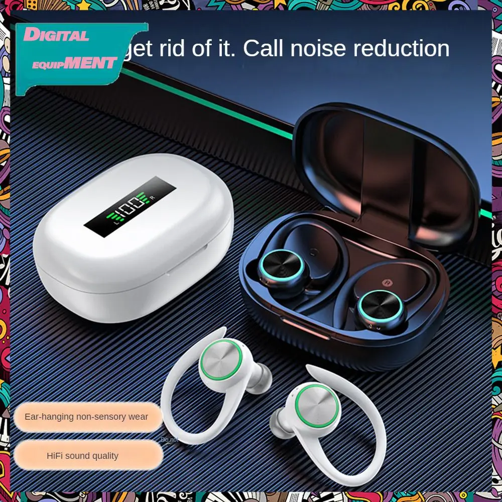 

Ear Type Hd Headset High Quality Specific Character Stereo Digital Display Small And Exquisite Business Sports Headset