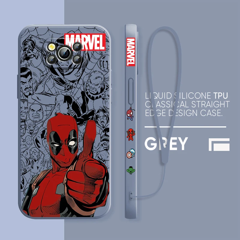 Чехол для телефона с супергероями Marvel Дэдпул Xiaomi Poco Cover X4 X3 F4 NFC M6 M5 M4 M3 GT S Pro 4G