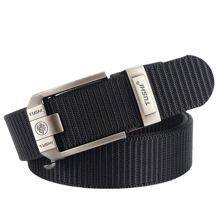 Metal Automatic Buckle Canvas Men Belt Thick Nylon Jeans Pants Belt Casual Outdoor Multifunctional  Designer Male Belts