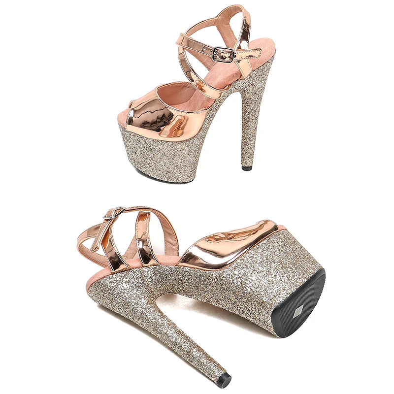 Leecabe 17CM/7Inch Women's Platform Sandals  party High Heels Shoes Pole Dancing Shoes