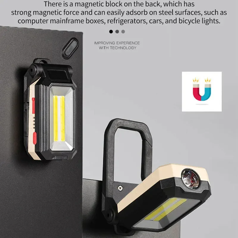 COB Магнитный рабочий Регулируемый складной яркий фонарик для поиска