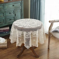 hot luxury round table cover pastoral crocheted table cloth dining tablecloths home decorative christmas tablecloth cover table