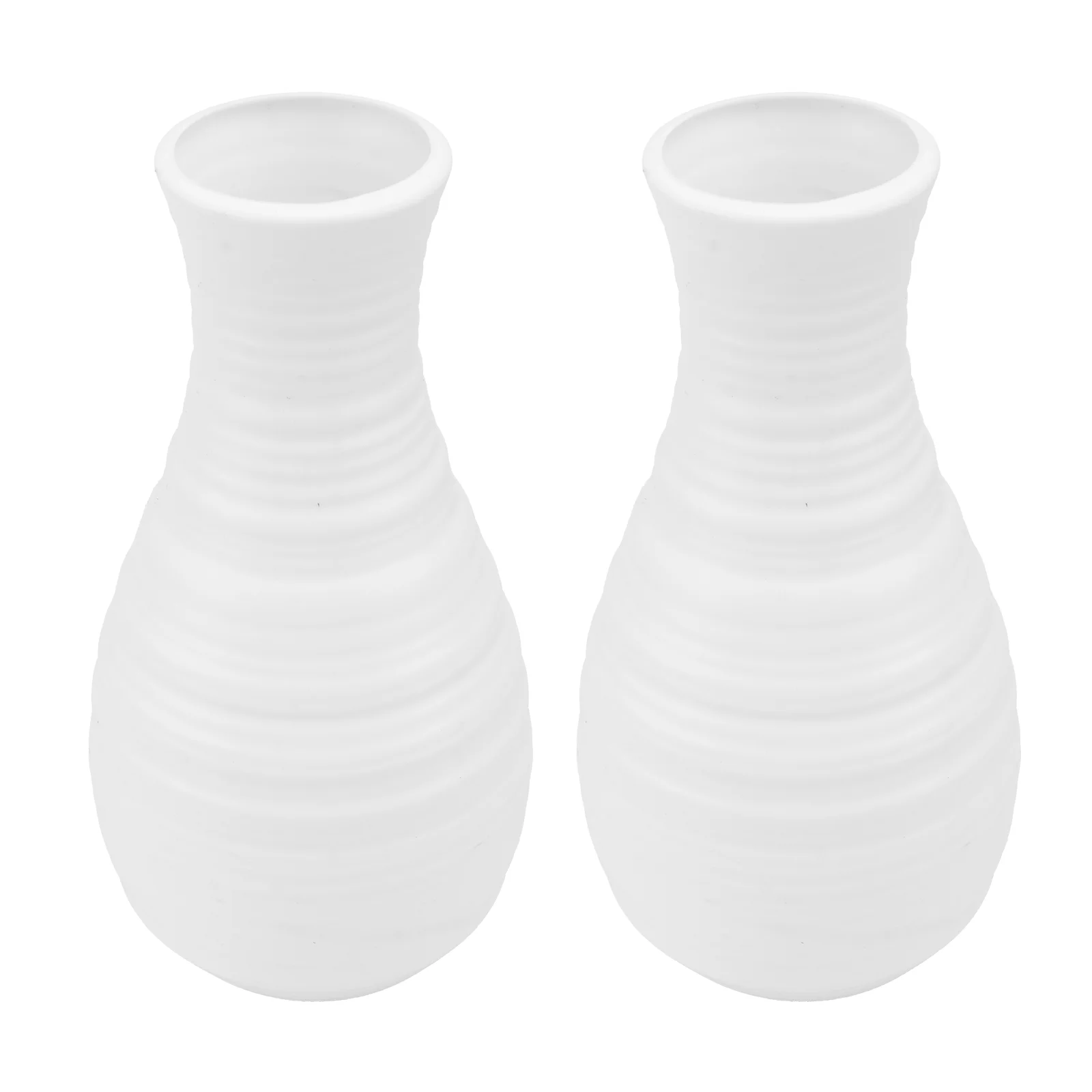 

2Pcs Modern Nordic Home Vase Creative Simple Plastic Vase Simple Decor White