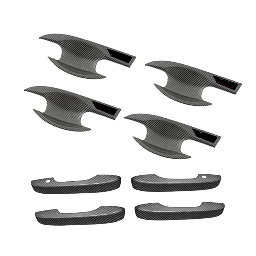 

For 11Th Gen Honda Civic 2022 Car Door Handle Bowl Cover Trim Decoration Sticker Exterior Accessories,Carbon Fiber, 8PCS