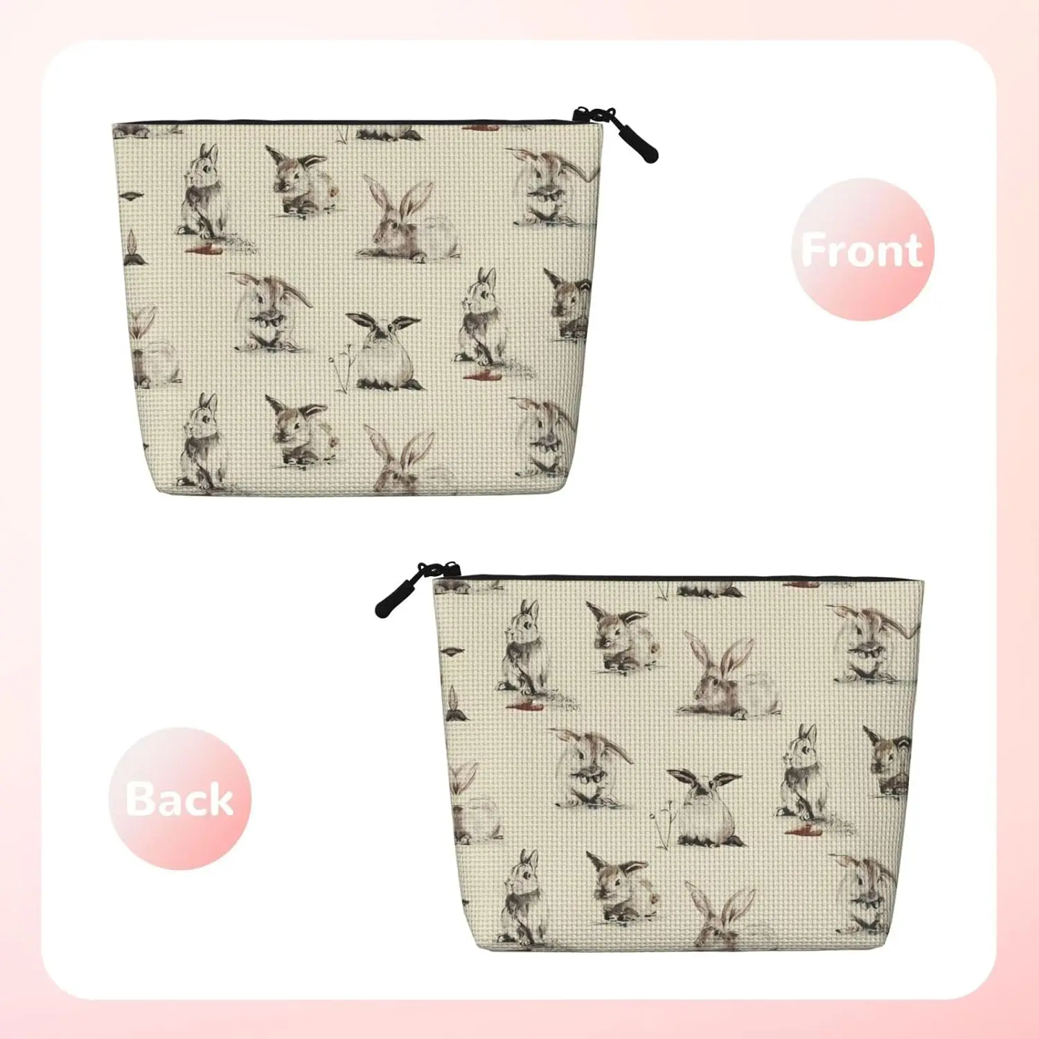 Универсальный органайзер для туалетных принадлежностей с изображением кролика: