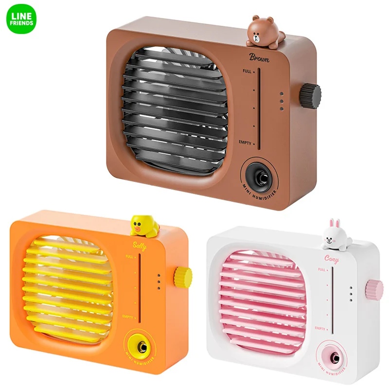 

Line Friends Brown Cony Sally Humidifier Fan Anime Cartoon Model Doll Usb Kawaii Desktop Ornament Cute Portable Rechargeable Fan