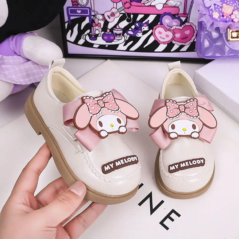 Sanrio/весенне-осенняя обувь для девочек маленькие кожаные туфли на мягкой подошве