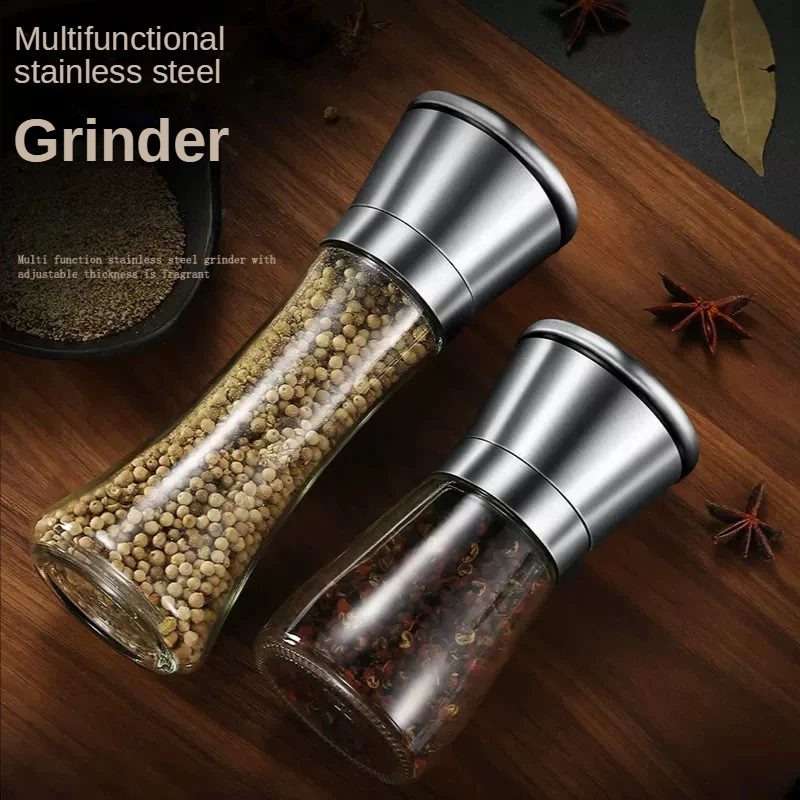 

1Pc Stainless Steel Salt Pepper Spice Mill Grinder Glass Muller Manual Hand Mill Grinding Bottle Kitchen Gadgets cooking Tools